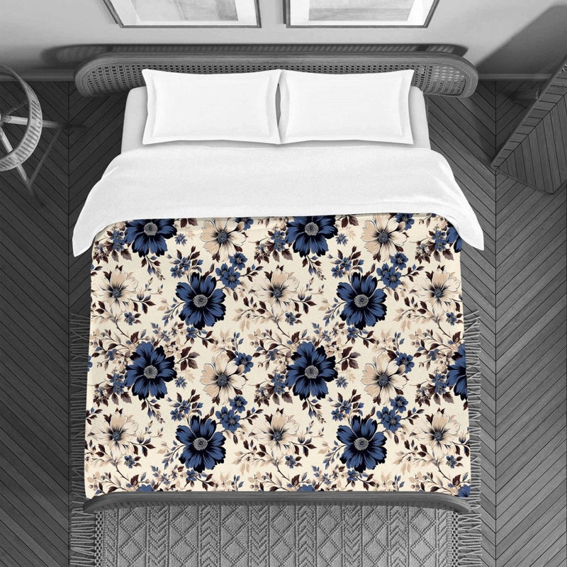 Polyester Floral Duvet Cover, Queen Duvet Cover
