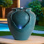Fontaine d'extérieur 17 po glacée à la main avec lumières DEL et surface texturée-125893097