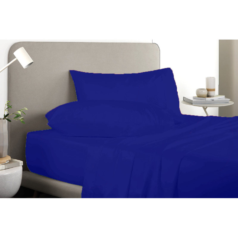 Ensemble de draps en micro-fibre, Ensemble de draps pour lit simple + 1 drap-housse , Bleu royal