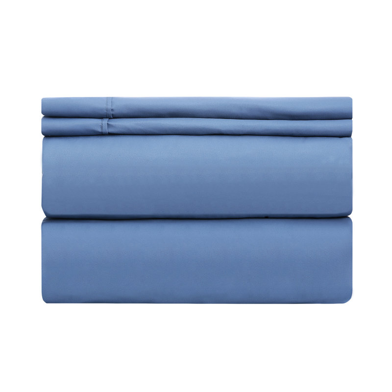 Microfiber Sheet Set, Full Sheet Set with 2 Pillowcases, Blue Heaven