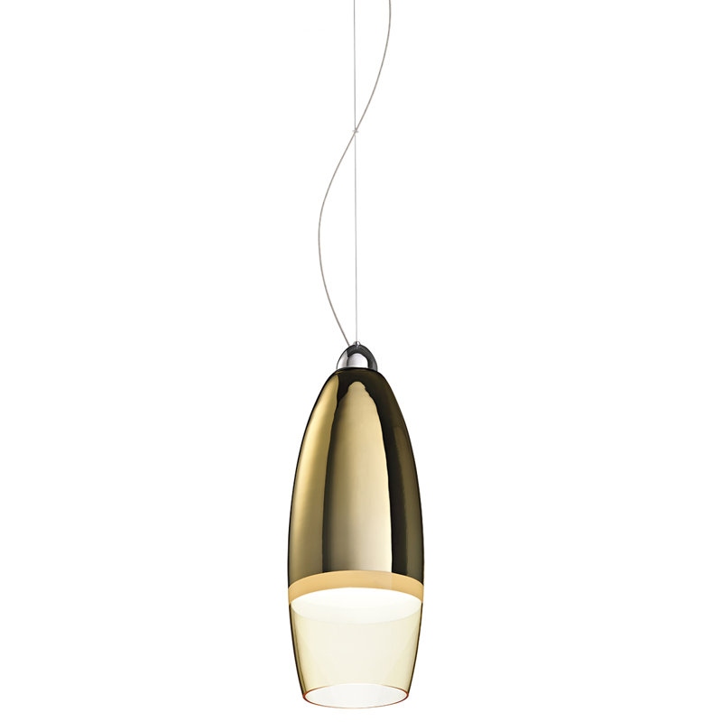 Mini-luminaire suspendu 1 lumière Fosca, Or