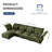 U-Shaped Upholstered Modular Sectional Sofa With Storage, 5 Seat  Corduroy  Couche With Adjustable Arms Backs,Plush Supportive Cushions, Green-1963215576