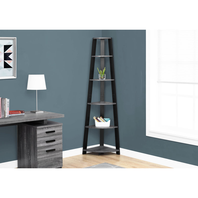 Tablette de couloir contemporaine de couleur grise et noire, style moderne H 72 po stratifié