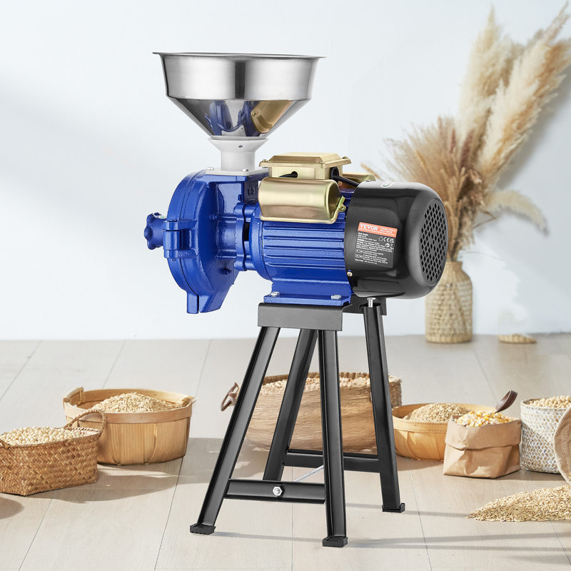 3000W Electric Grain Grinder Corn Wheat Flour Cereal Mill Dry Grinder, Blue