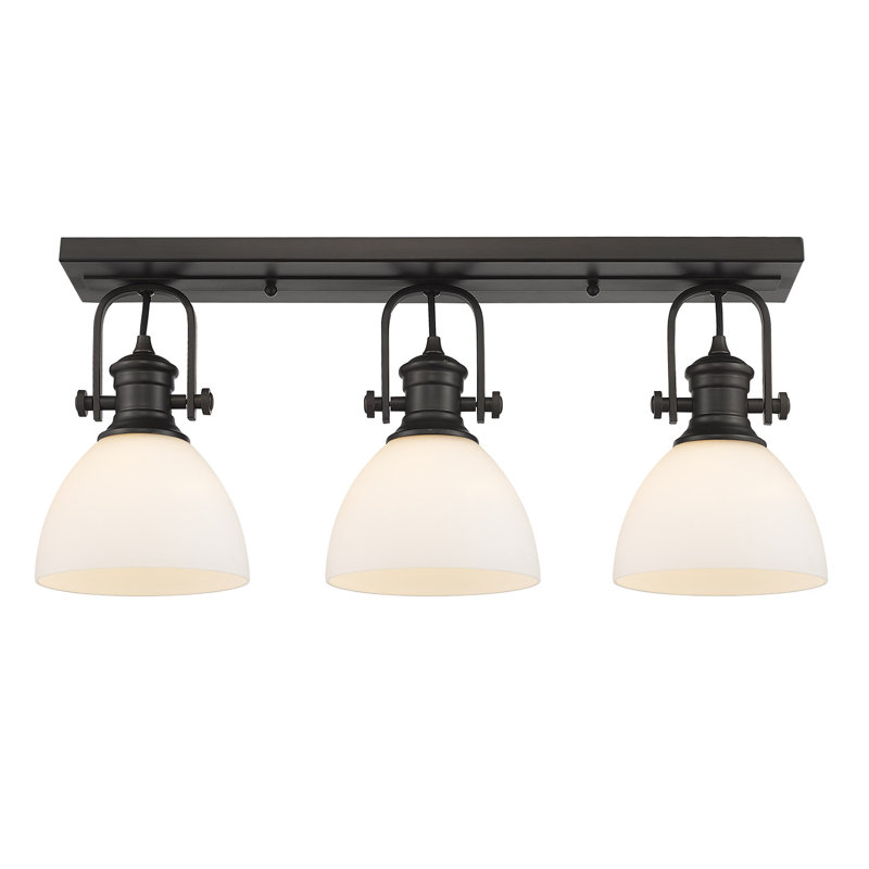 Bales Glass Semi Flush Mount, Opal Glass, Rubbed Bronze