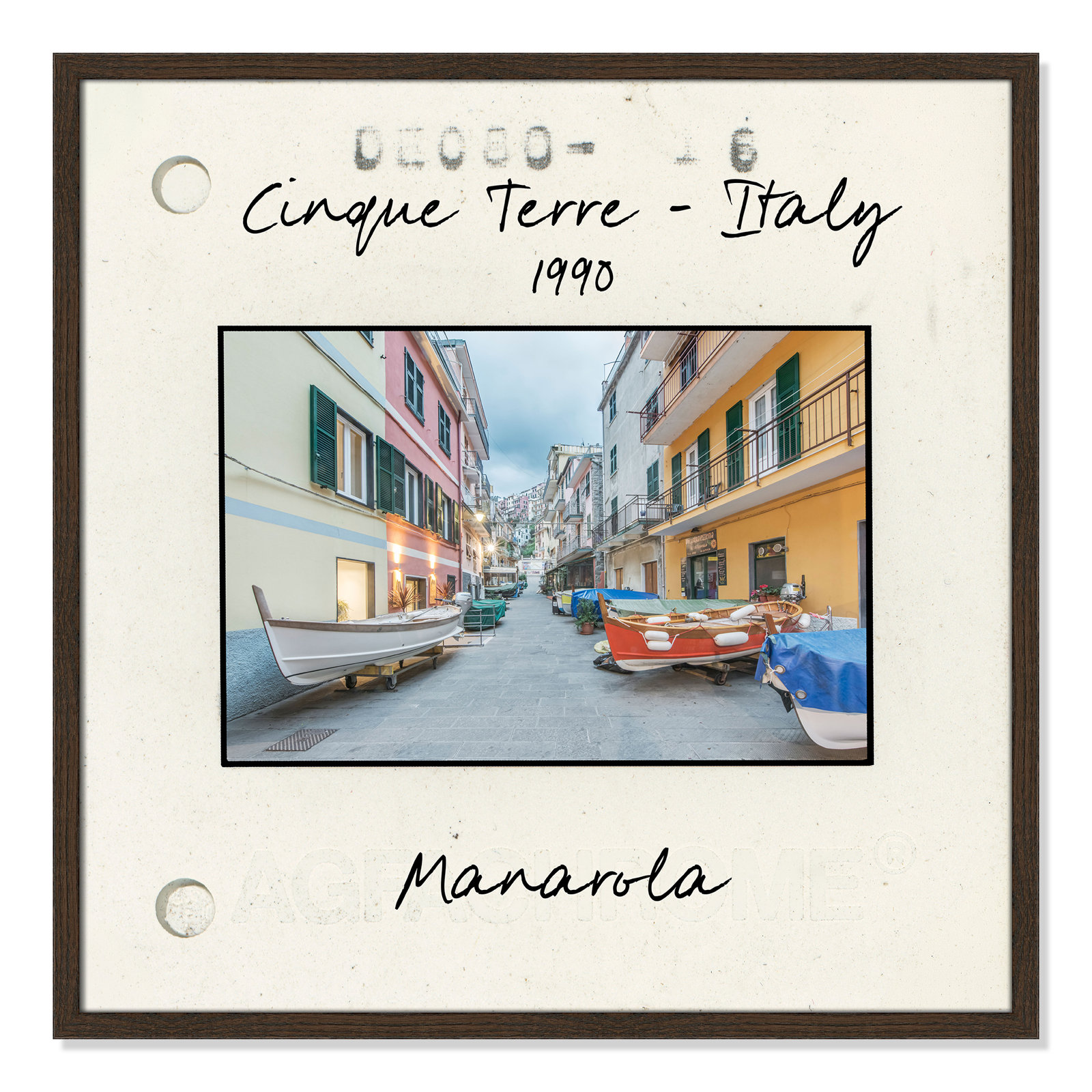 Ritona "Cinque Terre - Manarola" Print, Walnut Single Picture Framed Paper, 27.5" H x 27.5" W x 0.75" D