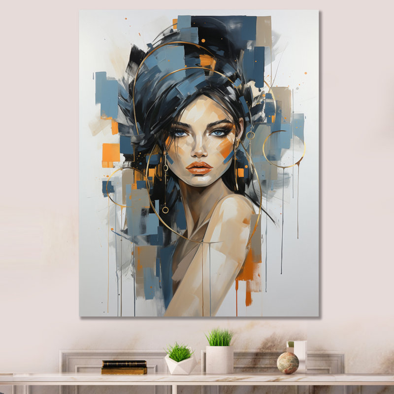 Valentino Fashion Portrait II - Décoration murale tendance, H 32 po x l 16 po x P 1 po, Toile tendue