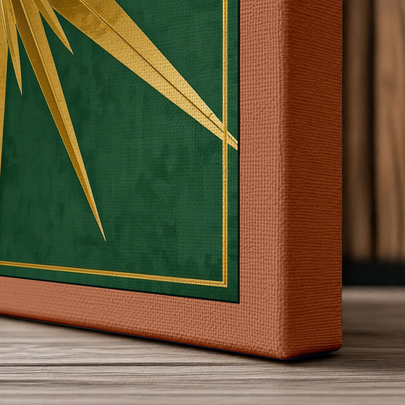 Radiant Geometry Geometric - Wrapped Canvas, 36x24 - 91.4 x 61.0 cm, Terracotta Border
