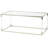 Nichalaus Acrylic Plastic Cube Shaped Clear Coffee Table with Silver Frame Supports