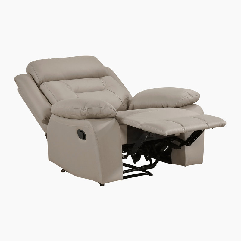Huskins Modern & Contemporary Manual Reclining 3-Piece Living Room Set with 100% Top Grain Leather Seating Surfaces, Effortless Tab Pull Motion & Foam over Pocket Coils Comfort