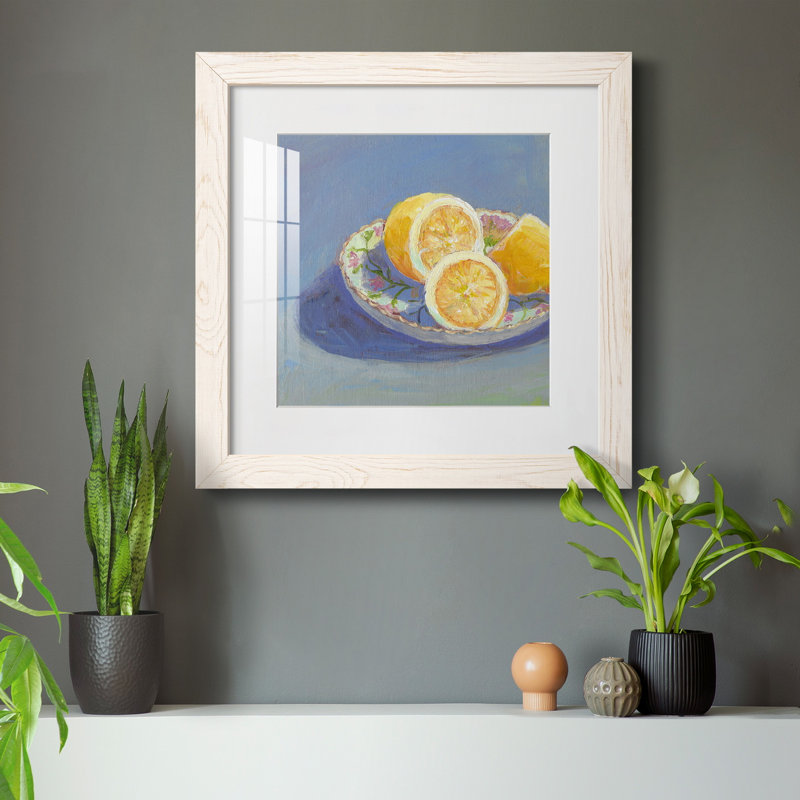Nature morte aux agrumes I - reproduction d'art, Papier encadré blanc, H 35,5 po x l 35,5 po x P 1,5 po, Blanc