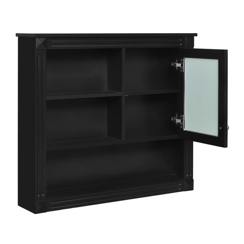 Armoire murale 32 po avec miroir, Noir