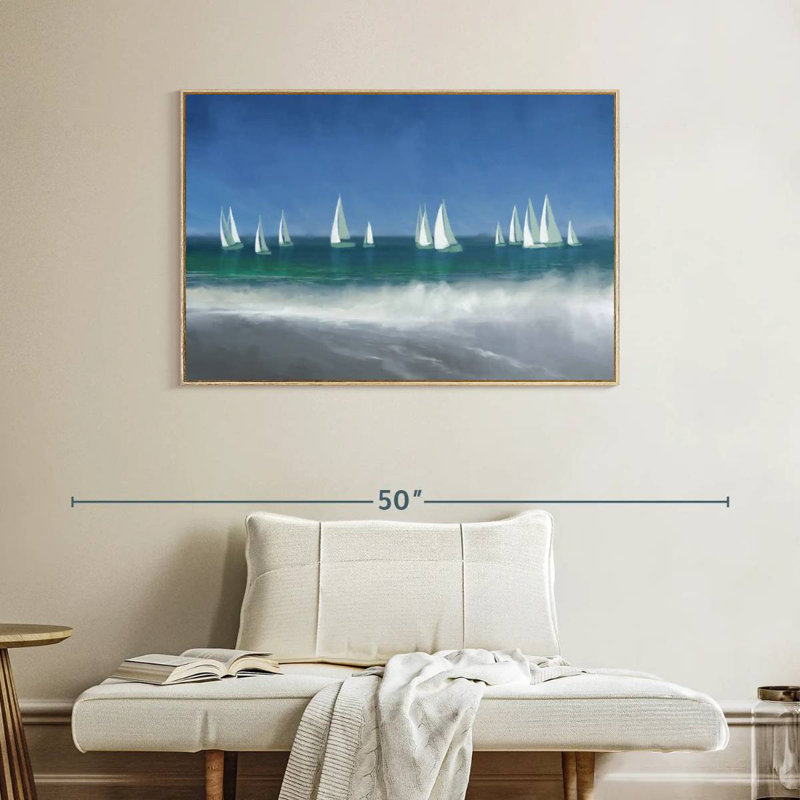 Port de plaisance, Cadre flottant en bois naturel, 40 po x 27 po