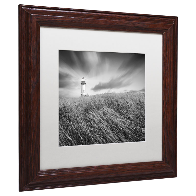 « yaquina phare iii » par moises cotisation, reproduction de photo encadrée, H 11 po x l 14 po x P 0,5 po