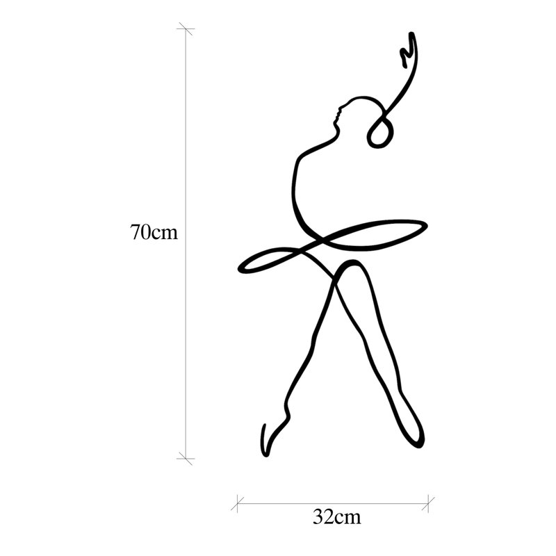 Élégant accessoire mural en métal noir, 27,6 x 0,6 x 12,6 po | Fabrication 100% métal (épaisseur: 0,06 pouce) | Conception murale facile, parfaite pour la décoration intérieure et la présentation artistique unique, durable et élégante