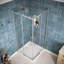 Porte de douche coulissante semi-sans cadre Gora 36 po x 76 po avec quincaillerie en verre poli trempé 5/16 po traité CrystalTech-120912250