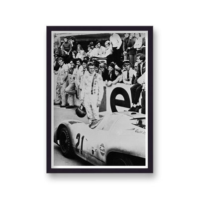 Steve Mcqueen In Motor Racing Suit 4 Le Mans - Single Picture Frame Print