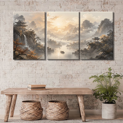 Art mural sur toile tendue sereine 3 pièces