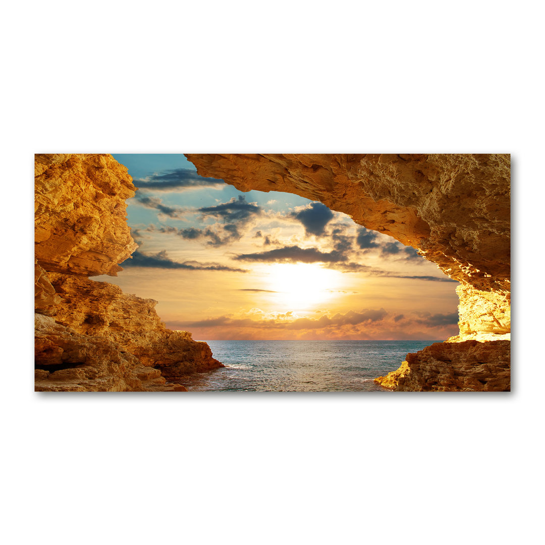 Leinwanddruck - Wandkunst - Drucke auf Leinwand - 140X70 Bild Bildthema: Grotte am Meer