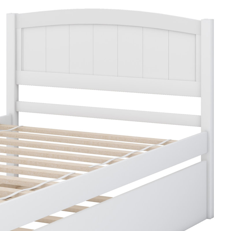 Lit plateforme avec lit gigogne, Blanc