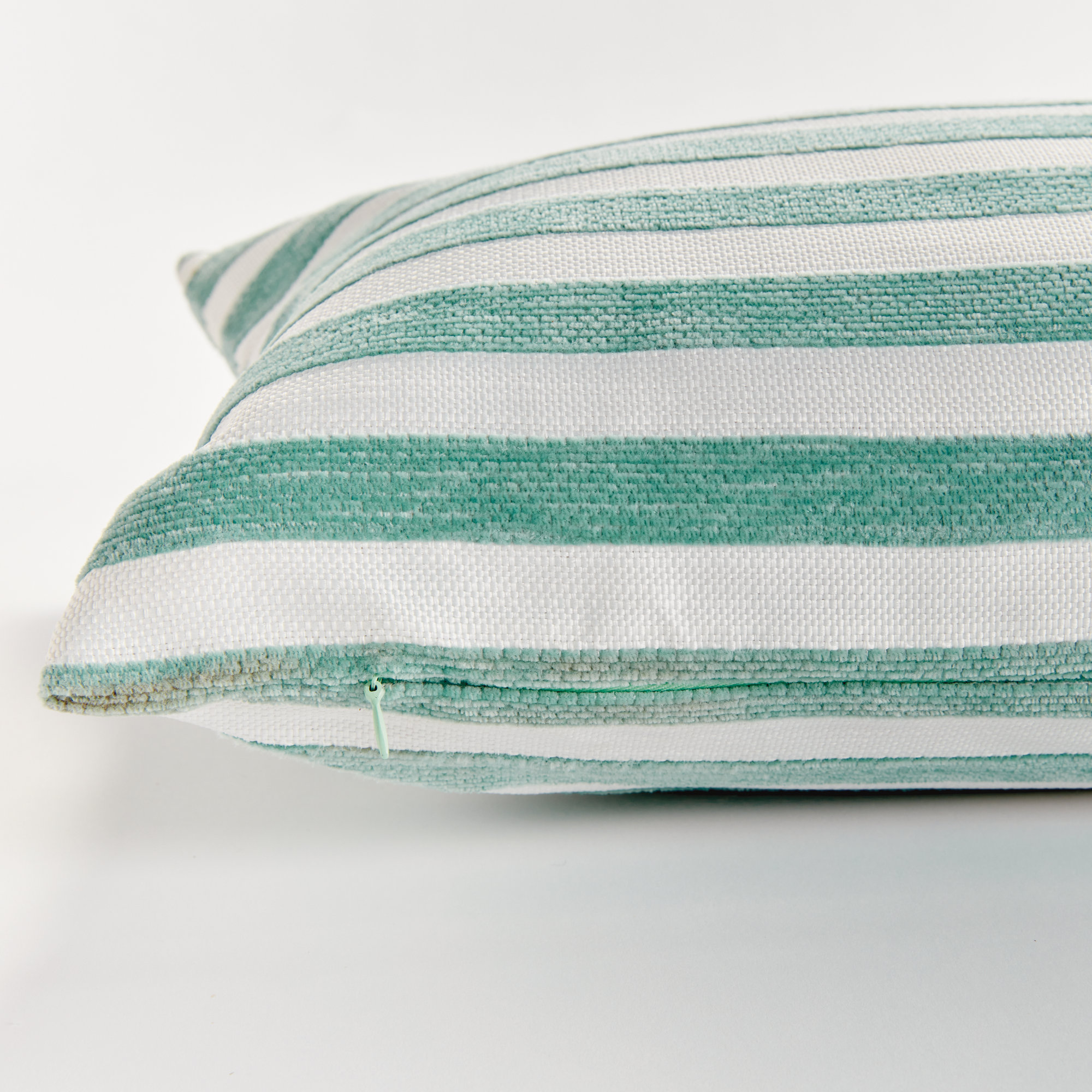 Striped Indoor/Outdoor Reversible Throw Pillow, Rectangular 12"H x 22"W, Seafoam
