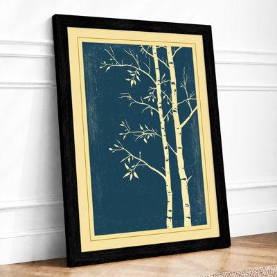 Winter Trees In Blue Japandi - Print