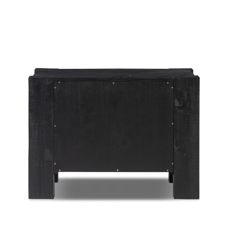 Table de chevet finlandaise - Pin, Bois de pin noir vieilli