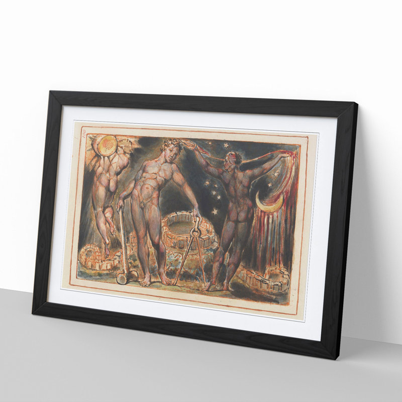 Jerusalem Plate by William Blake - Picture Frame Painting, 48cm H x 65cm W x 2cm D, Black