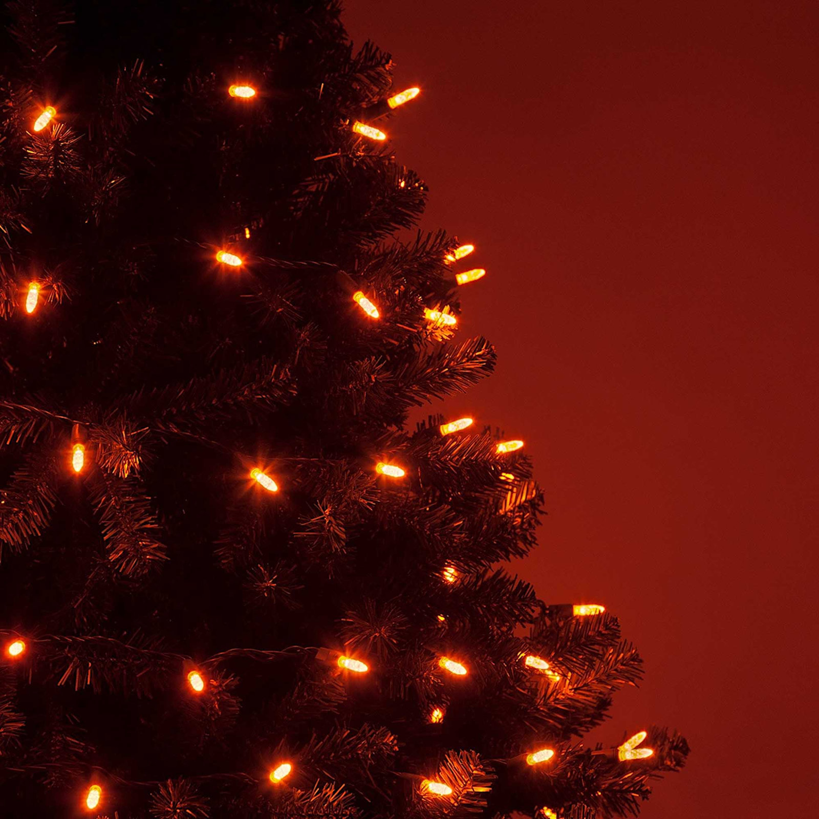 24' 70-Light LED Christmas String Lights, Amber/Orange