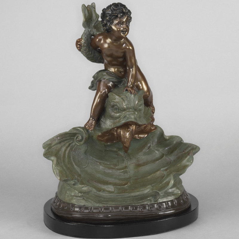 Figurine garçon sur poisson Erdmann