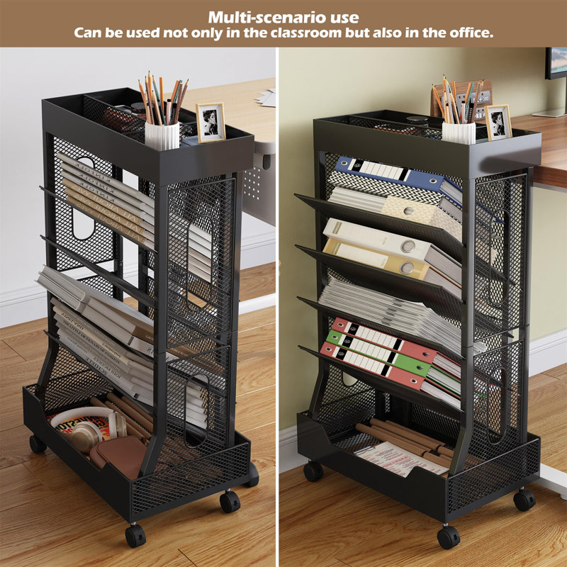 72cm H x 42cm W Steel Etagere Bookcase
