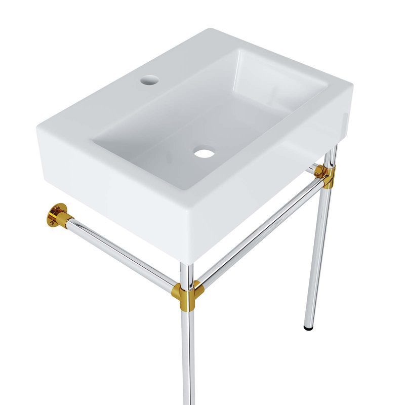 Modway Redeem 24" Acrylic Wall-Mount Bathroom Vanity, Silver