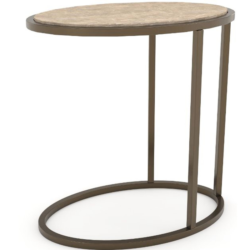Table de chevet à plateau en métal / bois Tamel, base compacte et polyvalente, 14,19 po de profondeur, 21,87 de largeur, 23,14 po de hauteur