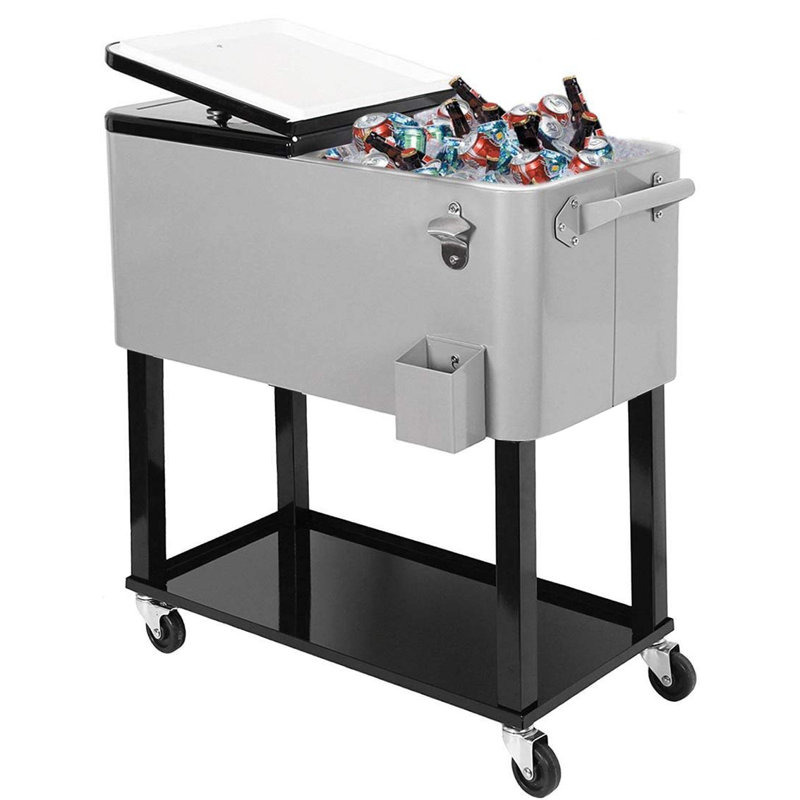 Home Aesthetics 80 Quarts Ice Chest with wheels in Gray