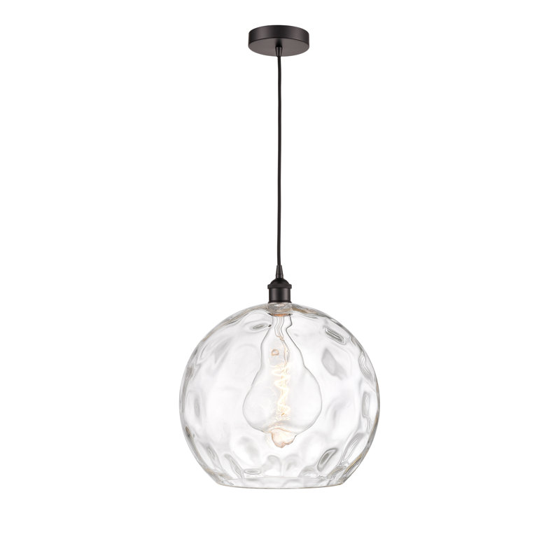 Luminaire suspendu simple à 1 lumière Ralph, H 15,88 po x l 13 po x P 13 po, Bronze huilé