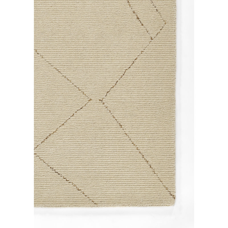 Ivory Hand-Tufted Wool Rectangular Rug 2' x 4'