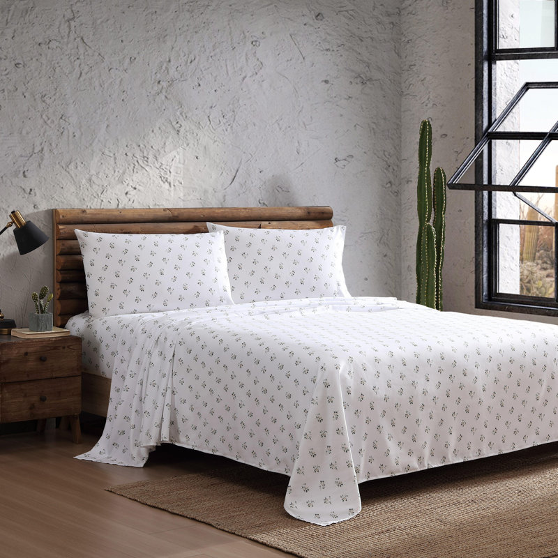Wrangler Printed Cozy Novelty Sheet Sets, Full Sheet Set with 2 Pillowcases, Sketchy Ditsy Green