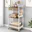 Étagère de salle de bain autoportante à 3 niveaux avec tiroir en tissu amovible, organisateur de rangement polyvalent pour salle de bain, salon, chambre à coucher et balcon