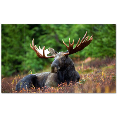 Murale décorative en céramique cerf 8 po x 8 po Deer Photo