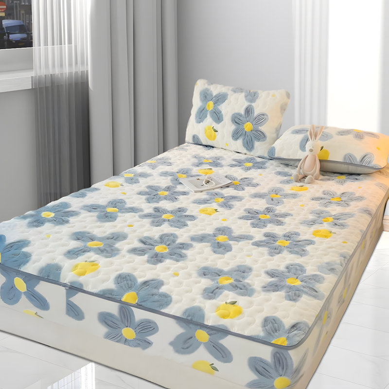 Ensemble de 3 draps-housse pour grand lit en velours de lait