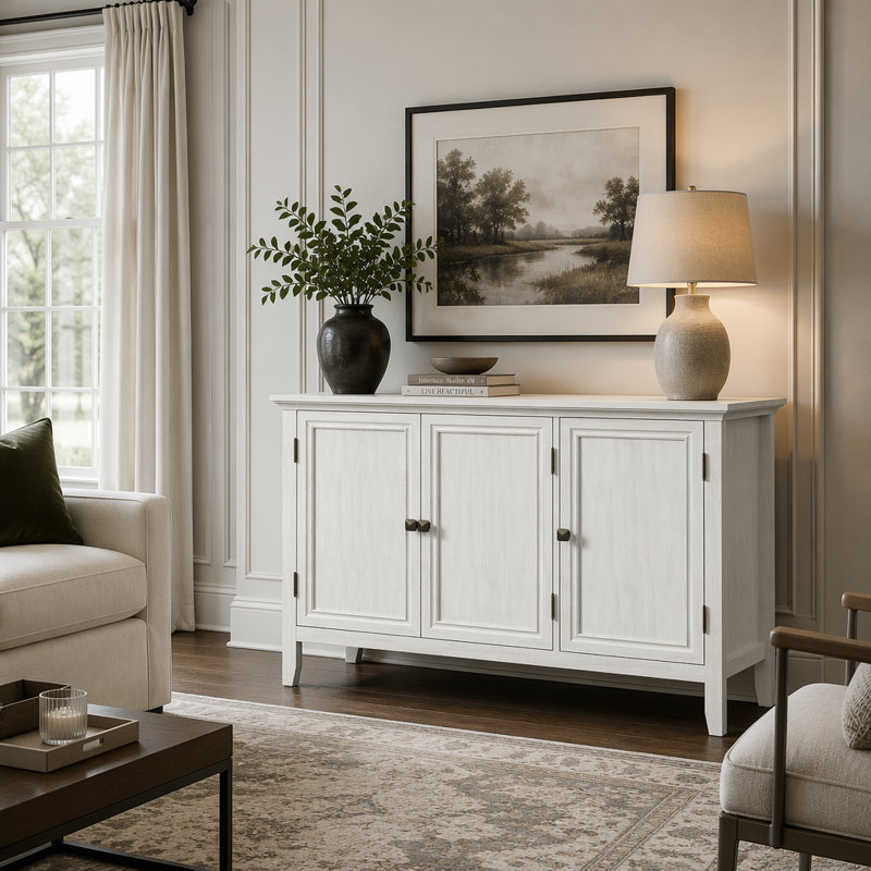 Buffet avec portes et tablettes réglables