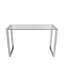 Slim Metal Console Table for Hallway Living Room Furniture, 120cm Entryway Table with Clear Glass Top