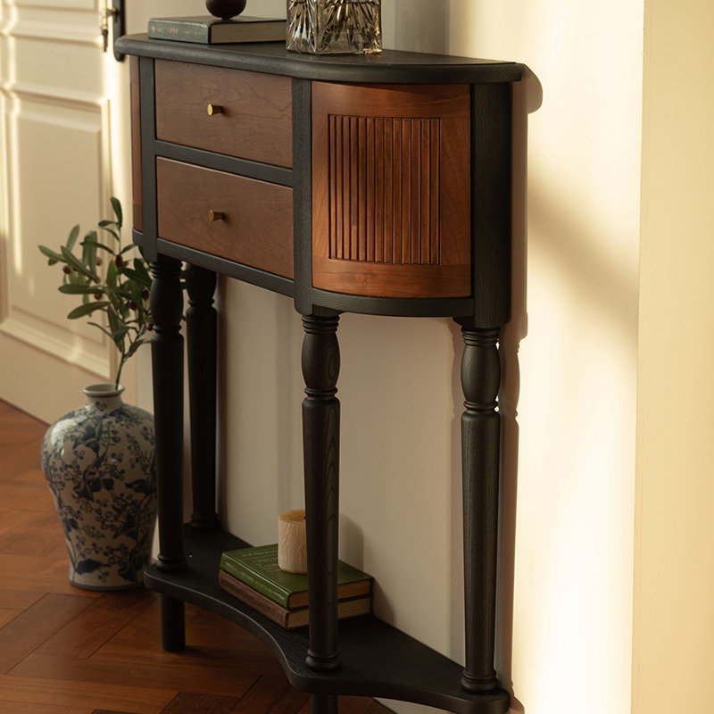 Retro Elegant Console Table, 35.43" H x 35.43" W x 7.87" D
