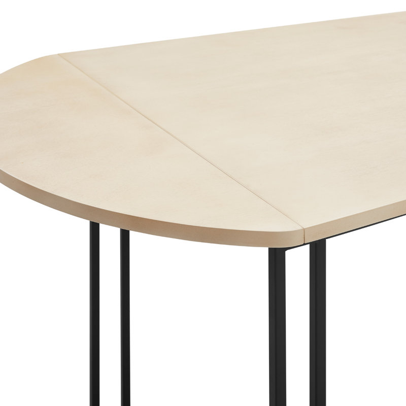 Coreyana Extendable Metal Base Dining Table, Birch