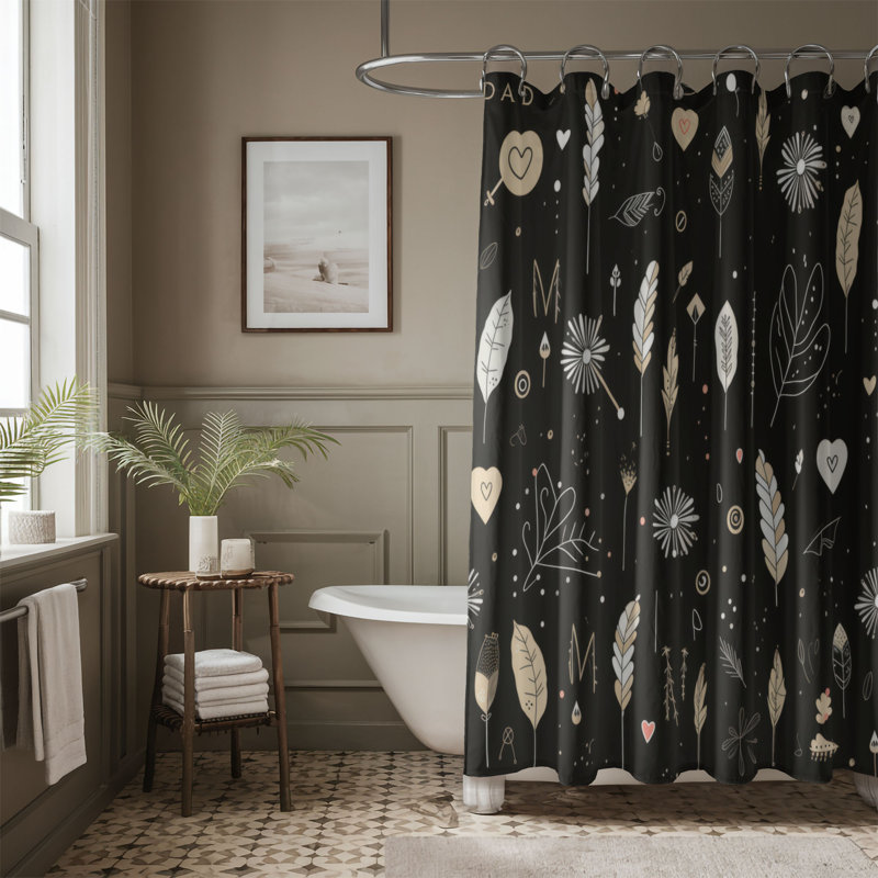Boho Hearts - Premium Shower Curtain, 74"H x 71"W