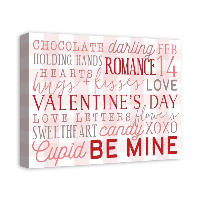 Reproduction de mots de la Saint-Valentin sur toile