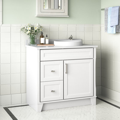 Fresquez 37'' Single Bathroom Vanity with Quartz Top