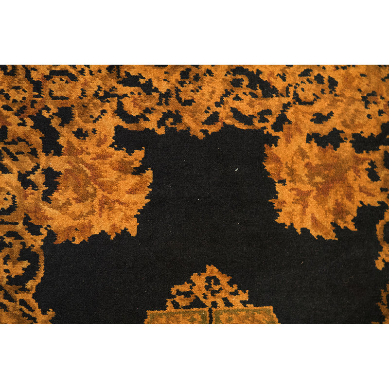 Hand-Knotted High-Quality Black Area Rug