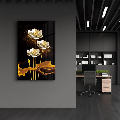 Lekeya Elegant Tempered Glass Wall Art Painting, 13.8 x 21.7 inches | 100% Tempered Glass, Thickness: 0.16 inches | UV Printed for Vibrant Colors | Perfect for Home Decor, Living Room, & Office Spaces