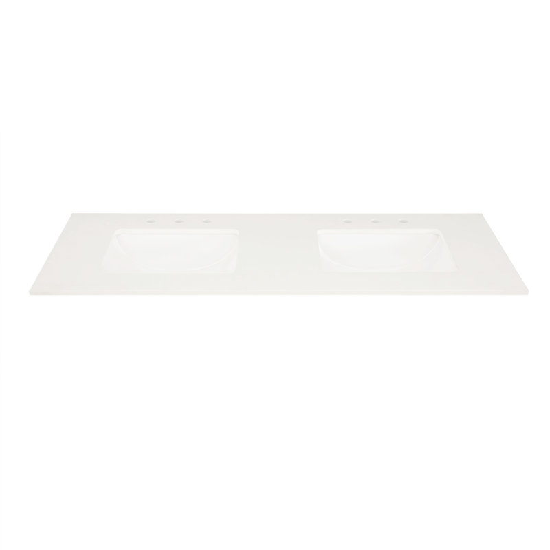 Ensemble de meuble-lavabo double 60 po Markham, Nuit noire, Quartz blanc, Laiton satiné